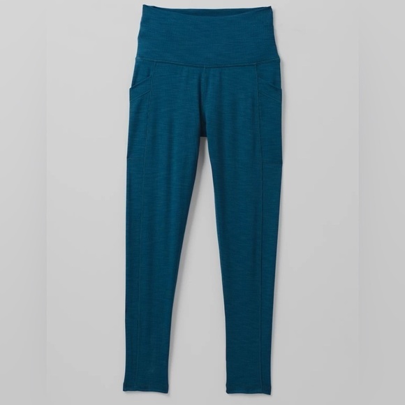 Prana Becksa 7/8 Legging Bluefin Ribbed High Rise Pockets 1X - Picture 1 of 10